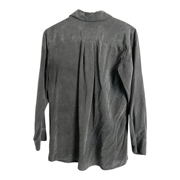 Kenneth Cole 100% Silk Chest Pocket Shirt Black Small Work Preppy Career - Picture 5 of 5